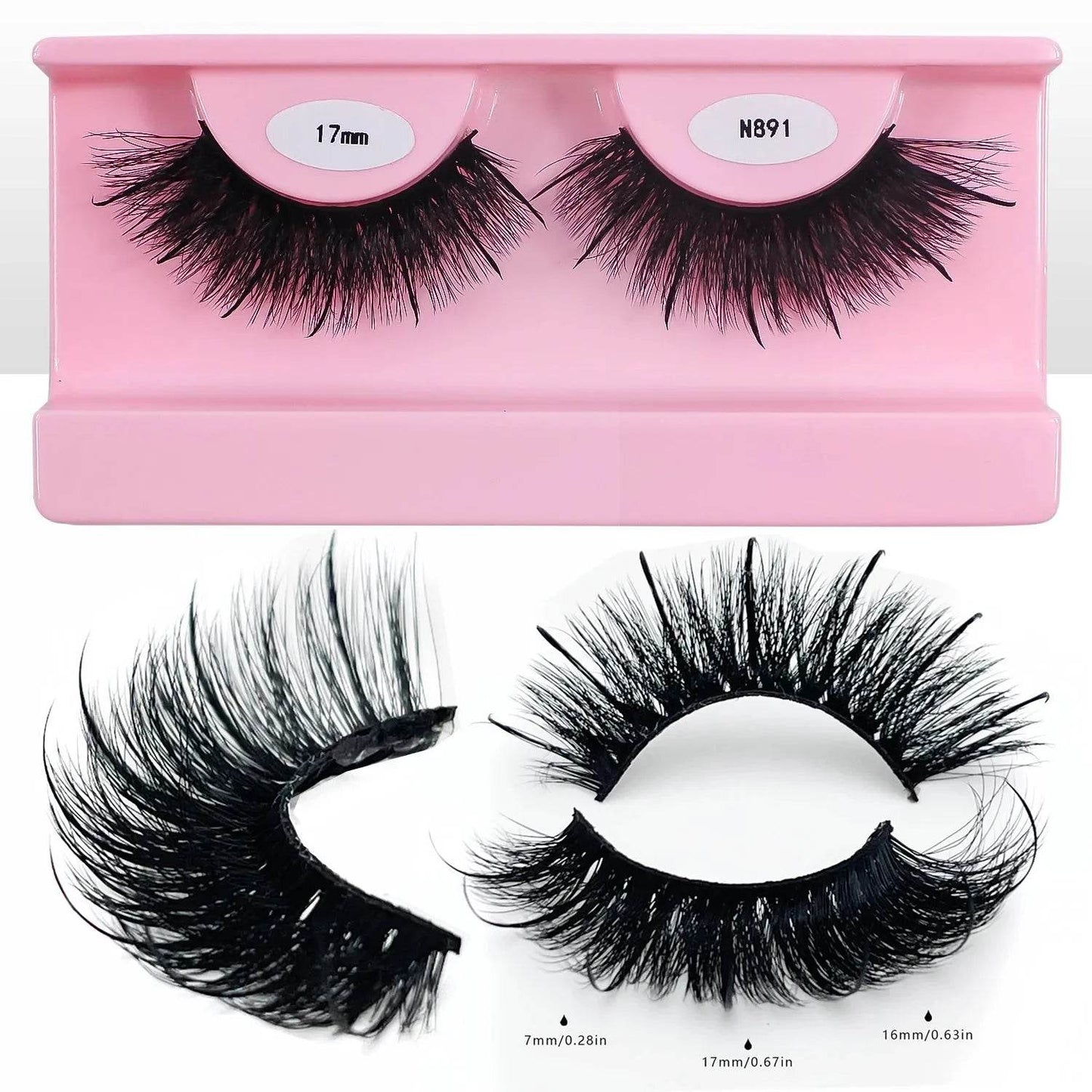REDSIREN Faux Mink Lash Spikes Wispy Thick Natural Full Strip Lashes New Makeup Fluffy Mink Eyelashes - Iron Phoenix GHG