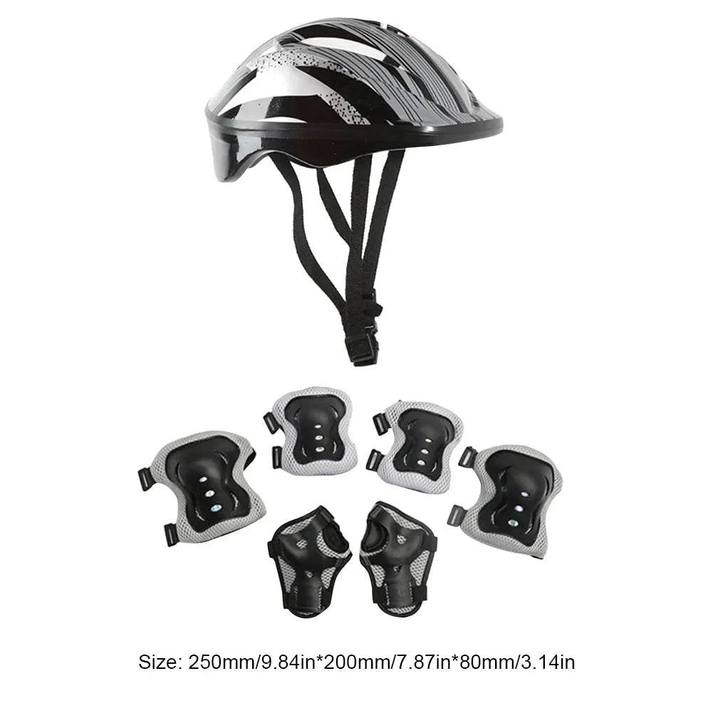 Kids Bike Helmet Knee Elbow Wrist Pads Helmet with Protective Gear Set for Bicycle Cycling Skateboard Scooter Skating Sports - Iron Phoenix GHG