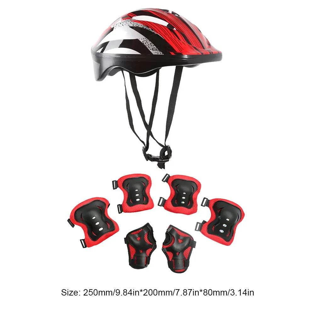 Kids Bike Helmet Knee Elbow Wrist Pads Helmet with Protective Gear Set for Bicycle Cycling Skateboard Scooter Skating Sports - Iron Phoenix GHG