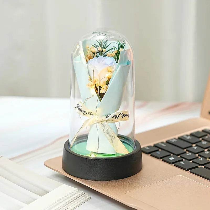 Everlasting Rose LED Plastic Dome Flowers Iron Phoenix GHG 2025 - Iron Phoenix GHG