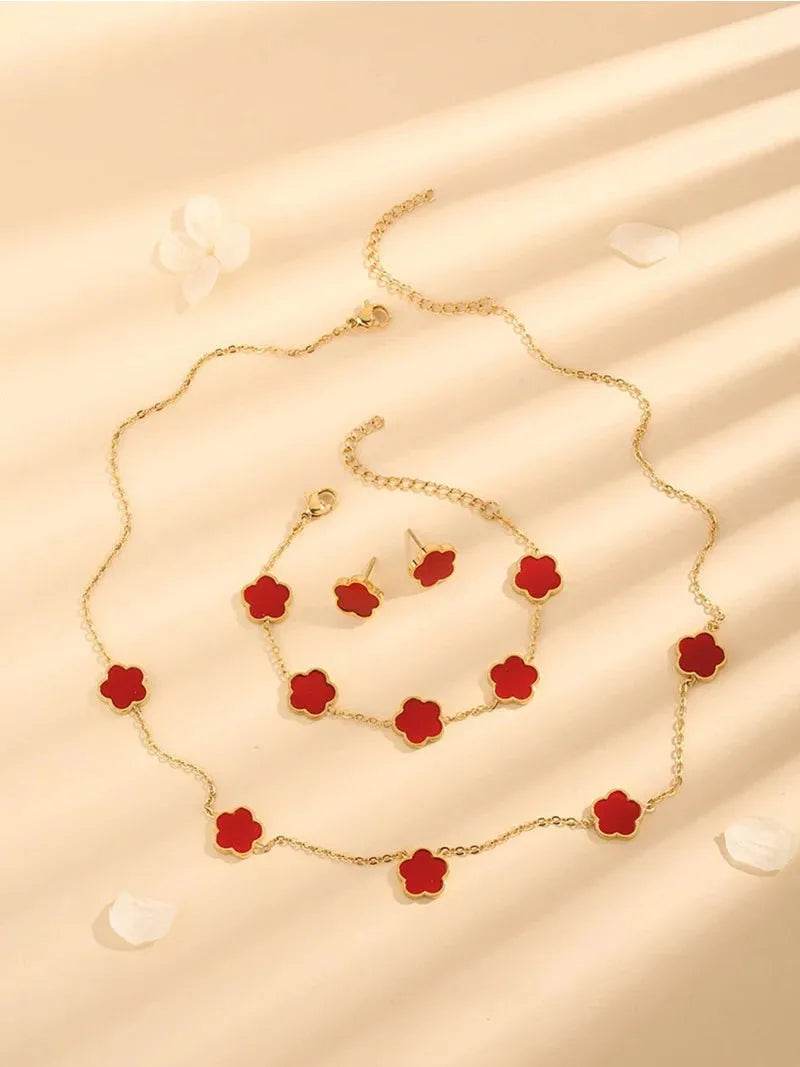 Five-Leaf Clover Jewelry Set (by FloraCharm) Eco 2025 - Iron Phoenix GHG