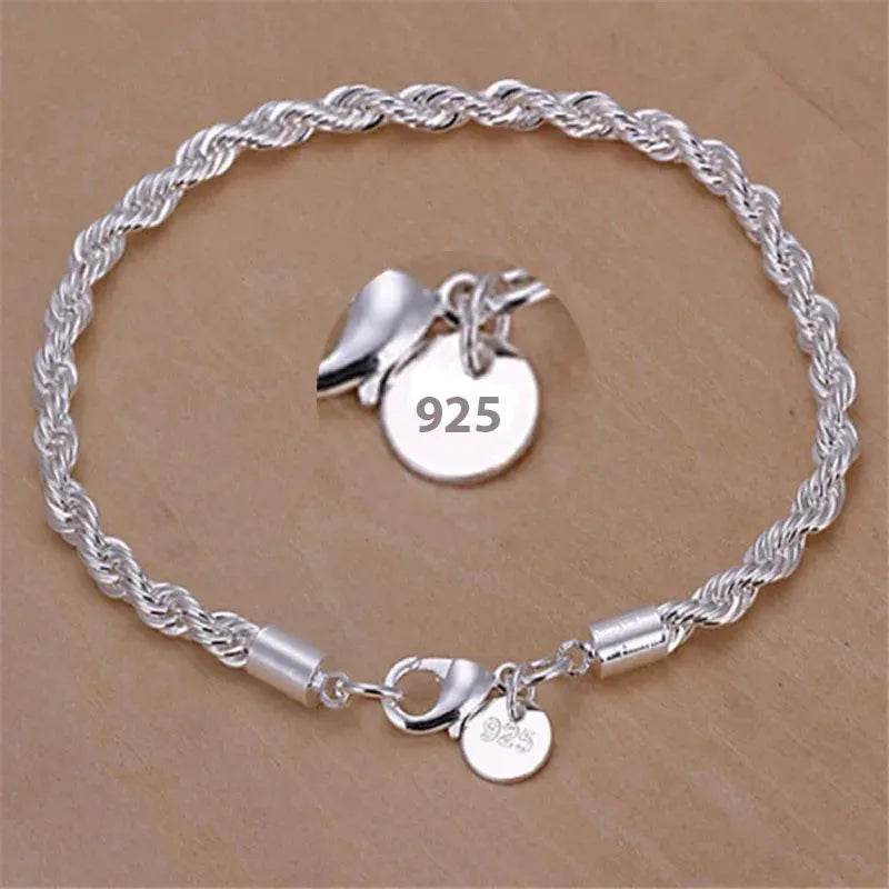 925 Sterling Silver Rope Bracelet 4mm (by SilverTwist) Eco 2025 - Iron Phoenix GHG