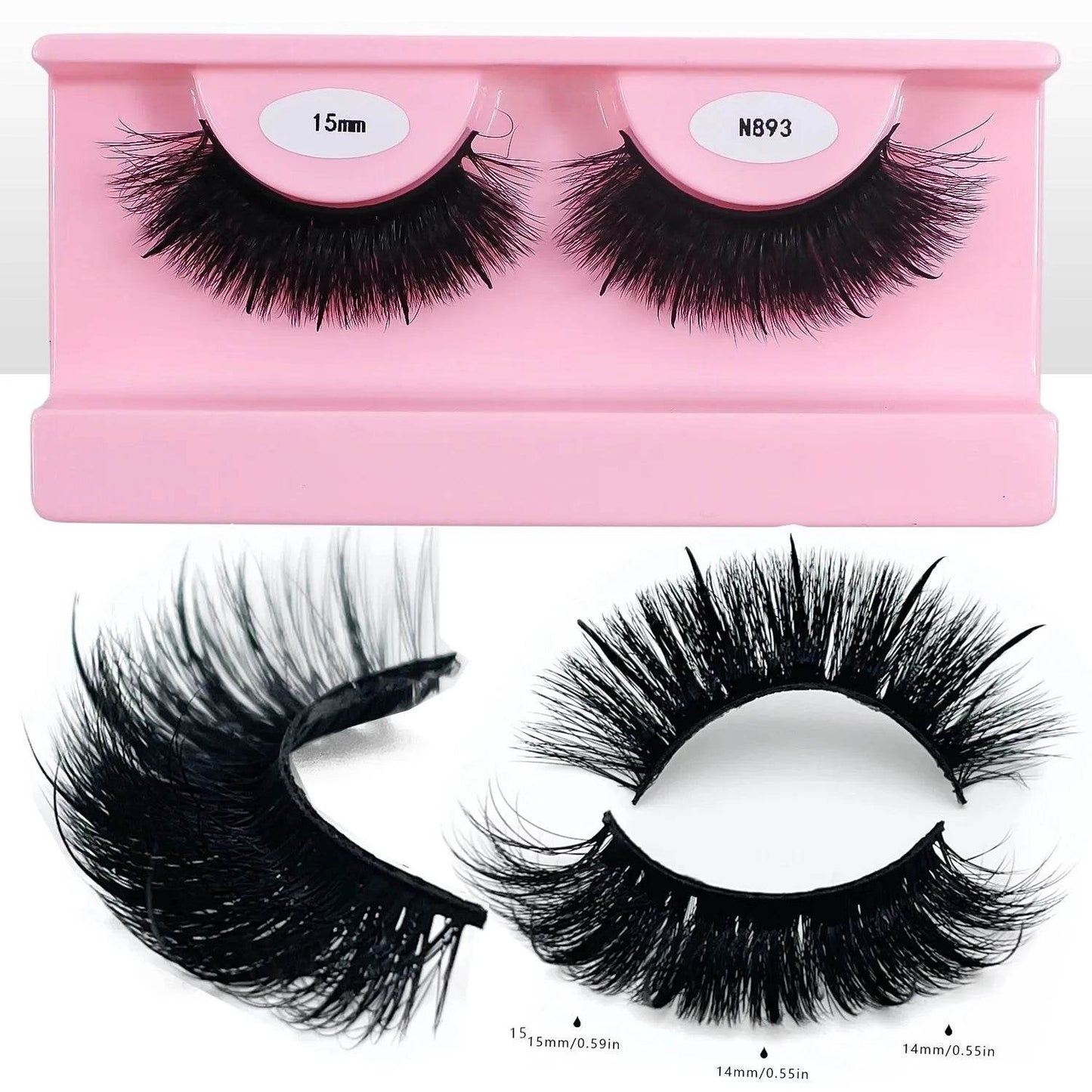REDSIREN Faux Mink Lash Spikes Wispy Thick Natural Full Strip Lashes New Makeup Fluffy Mink Eyelashes - Iron Phoenix GHG