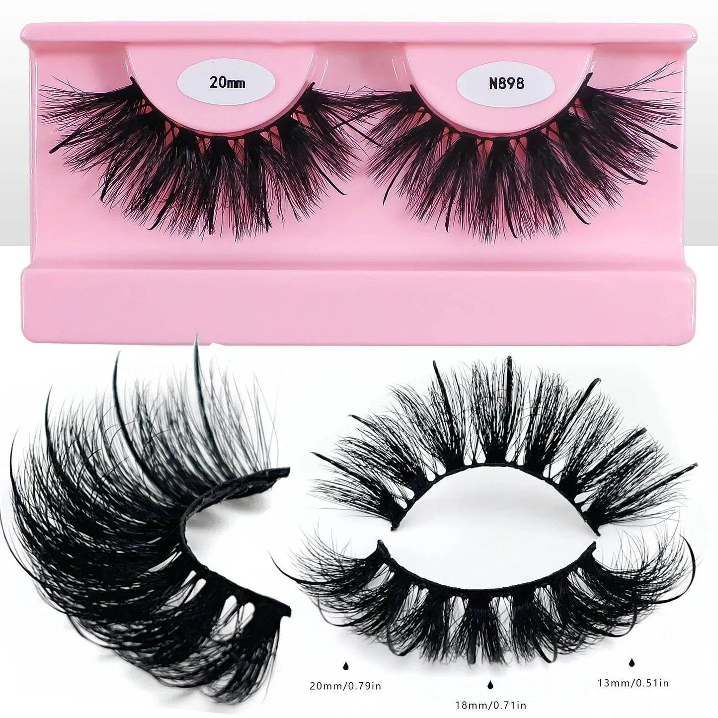 REDSIREN Faux Mink Lash Spikes Wispy Thick Natural Full Strip Lashes New Makeup Fluffy Mink Eyelashes - Iron Phoenix GHG