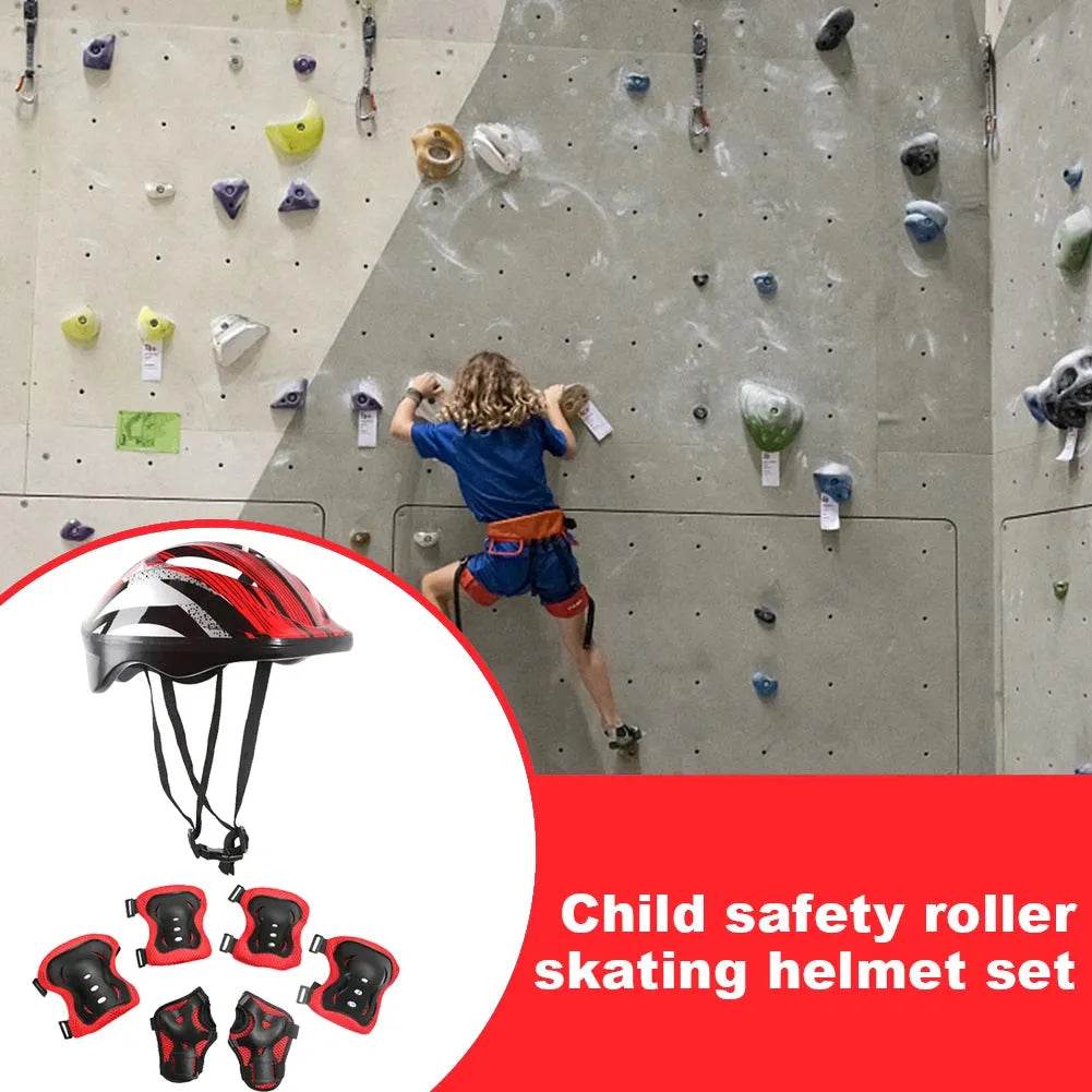 Kids Bike Helmet Knee Elbow Wrist Pads Helmet with Protective Gear Set for Bicycle Cycling Skateboard Scooter Skating Sports - Iron Phoenix GHG