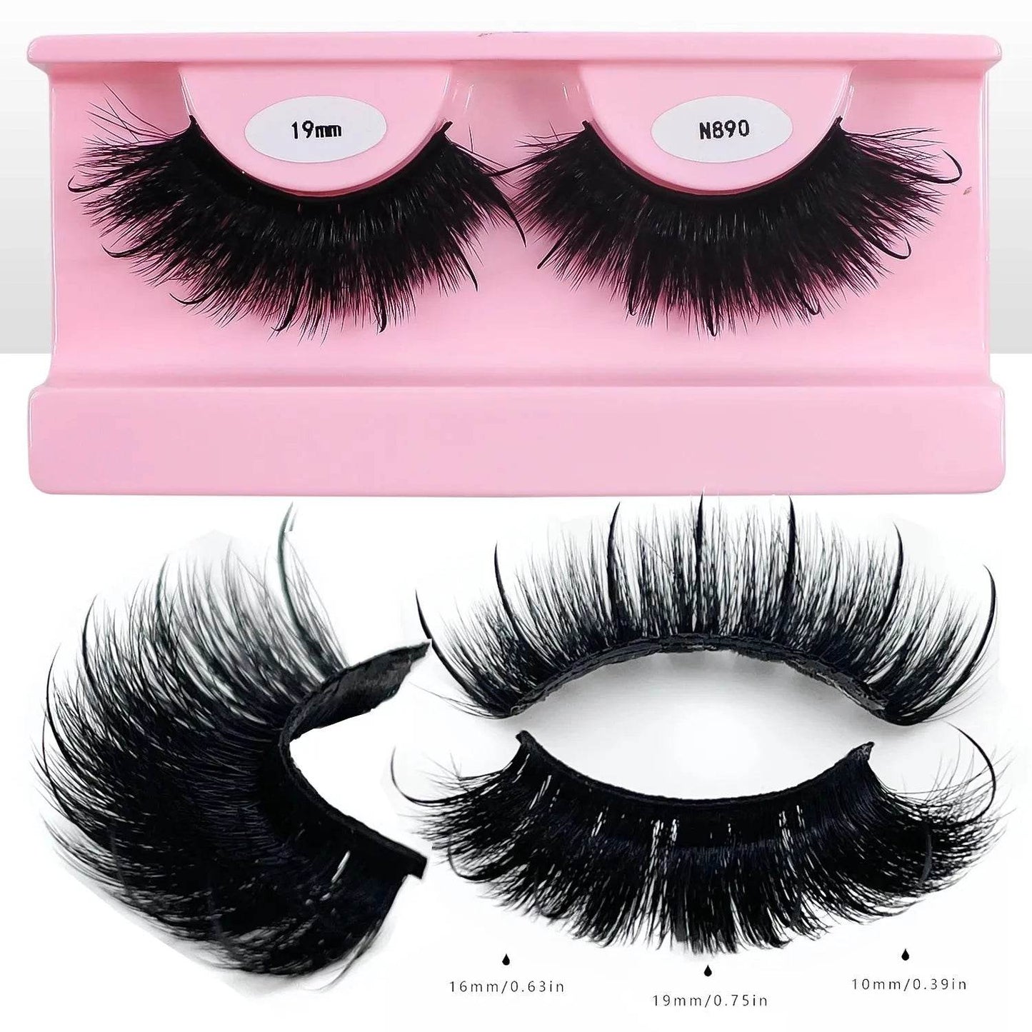 REDSIREN Faux Mink Lash Spikes Wispy Thick Natural Full Strip Lashes New Makeup Fluffy Mink Eyelashes - Iron Phoenix GHG