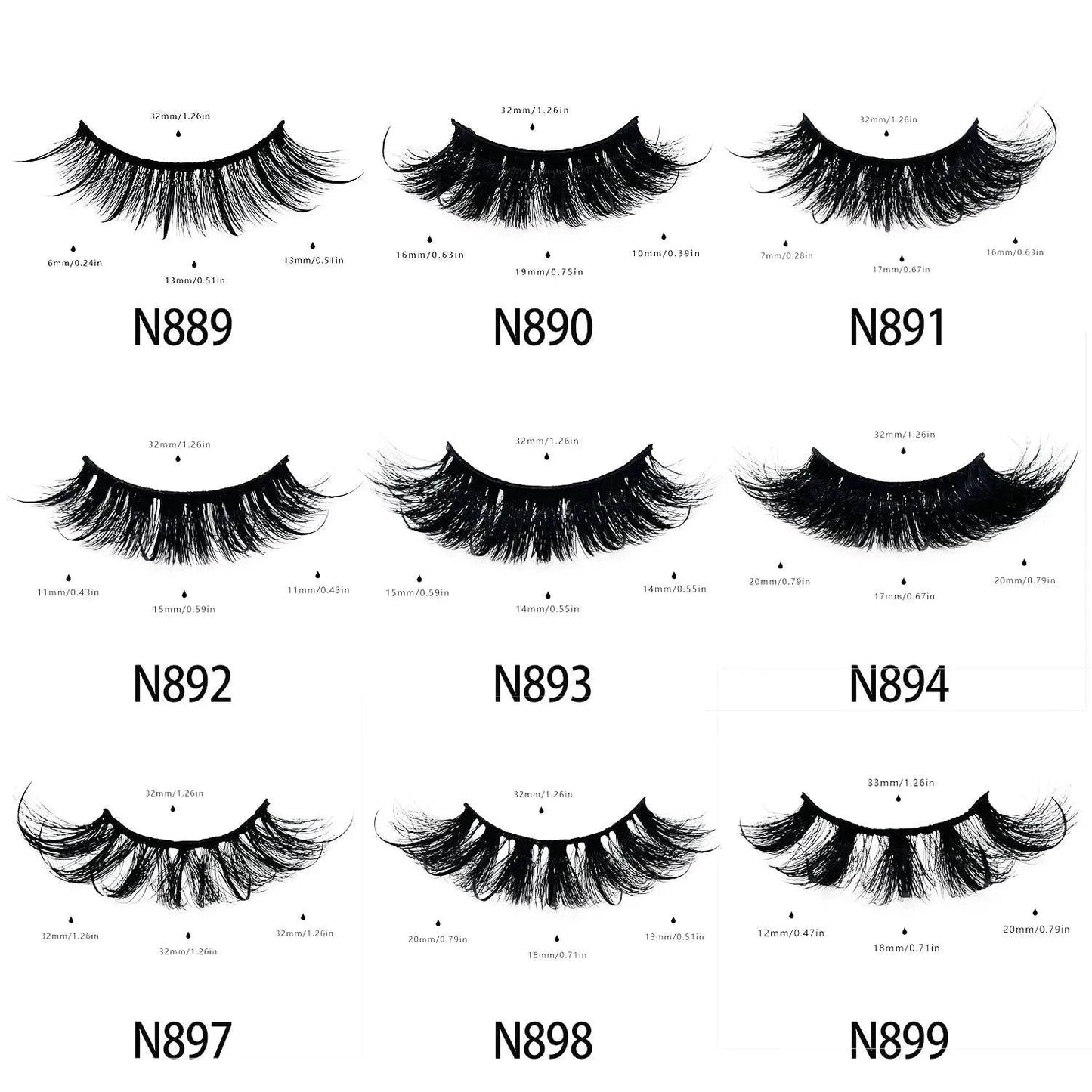 REDSIREN Faux Mink Lash Spikes Wispy Thick Natural Full Strip Lashes New Makeup Fluffy Mink Eyelashes - Iron Phoenix GHG