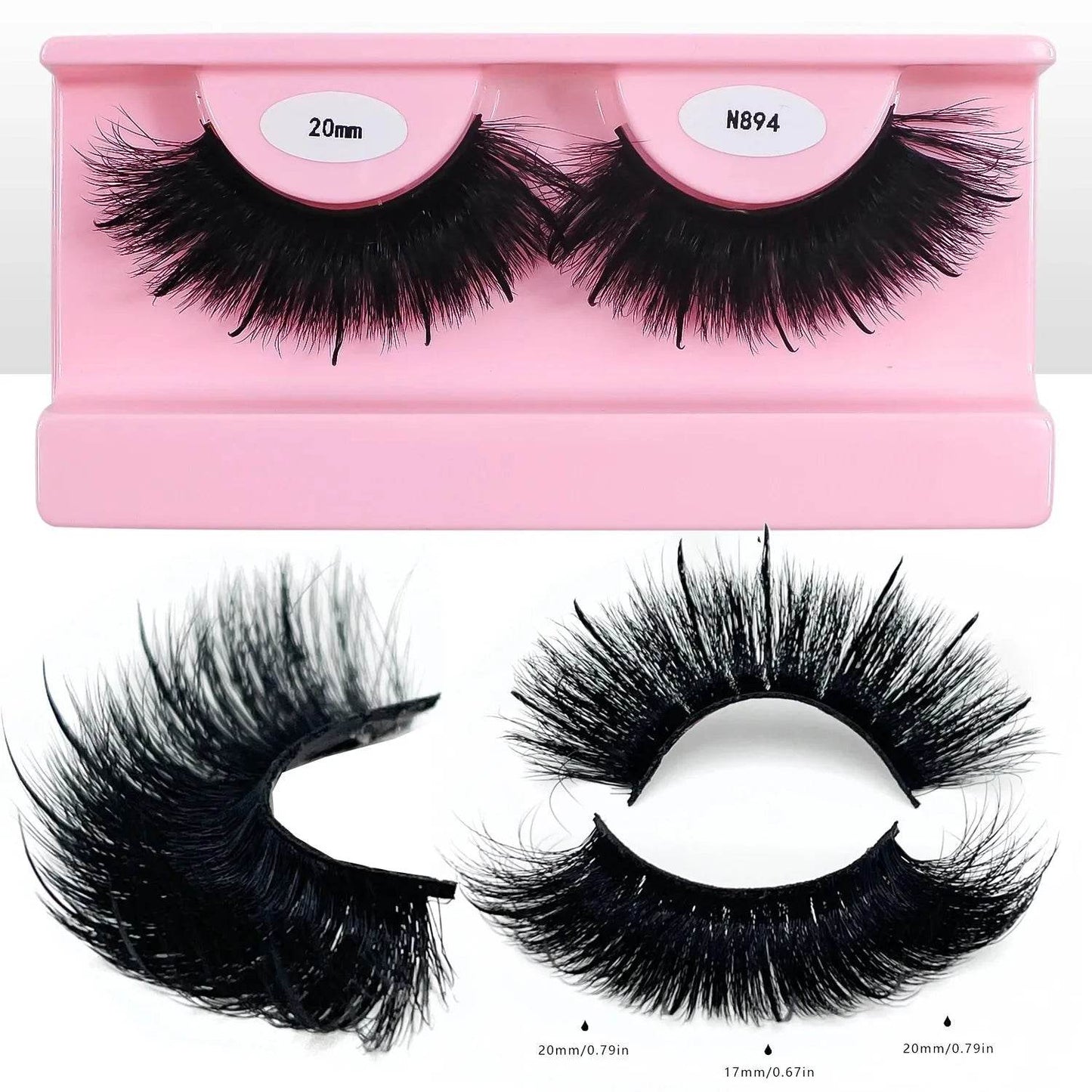 REDSIREN Faux Mink Lash Spikes Wispy Thick Natural Full Strip Lashes New Makeup Fluffy Mink Eyelashes - Iron Phoenix GHG
