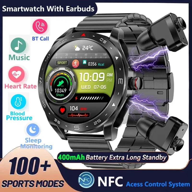 2-in-1 Smart Watch with Earphone (by TechTrend) Eco 2025 - Iron Phoenix GHG