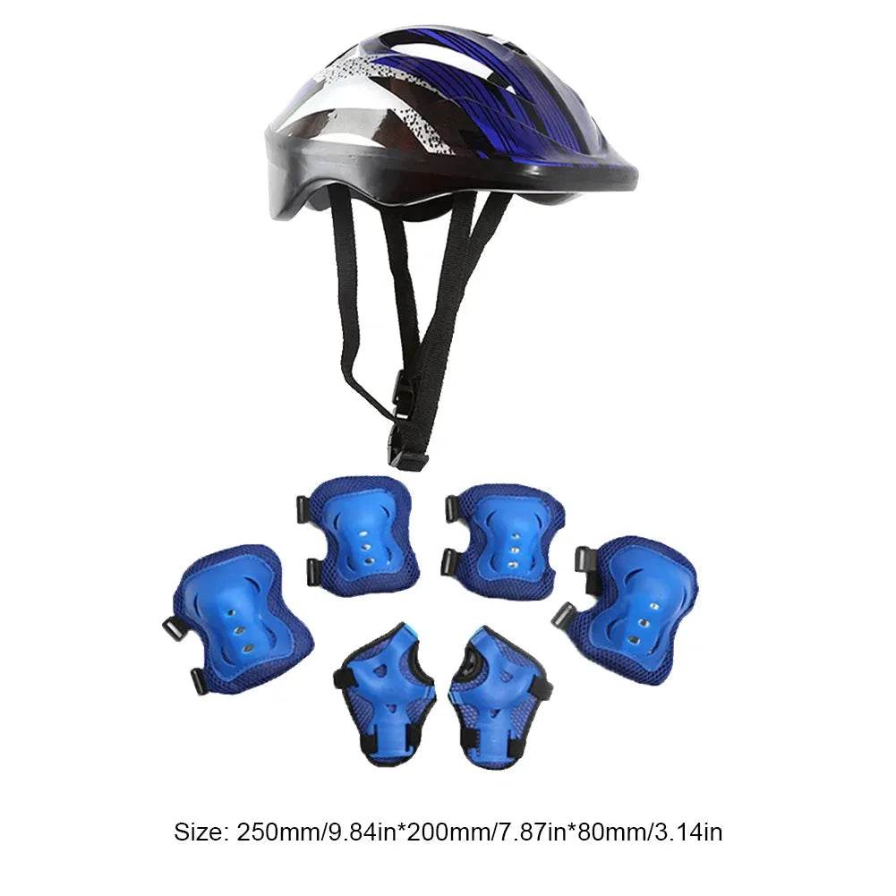Kids Bike Helmet Knee Elbow Wrist Pads Helmet with Protective Gear Set for Bicycle Cycling Skateboard Scooter Skating Sports - Iron Phoenix GHG