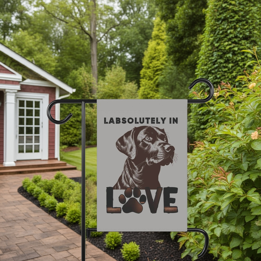 "LabsolUTELY in LOVE" Garden Banner - Labrador Retriever Dog Banner
