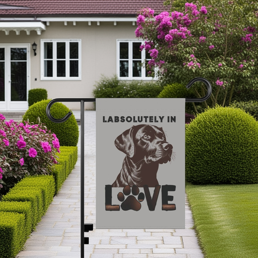 "LabsolUTELY in LOVE" Garden Banner - Labrador Retriever Dog Banner