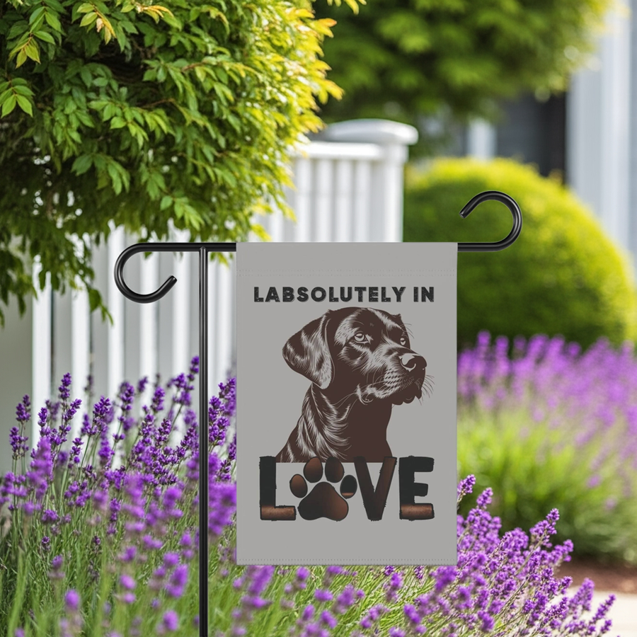 "LabsolUTELY in LOVE" Garden Banner - Labrador Retriever Dog Banner