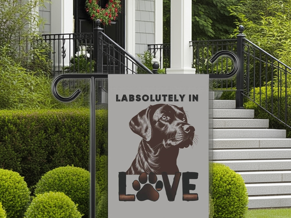 "LabsolUTELY in LOVE" Garden Banner - Labrador Retriever Dog Banner