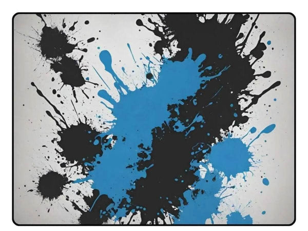 Blue Black Paint Splatter Rug | Gaming and Yoga Mat - Iron Phoenix GHG