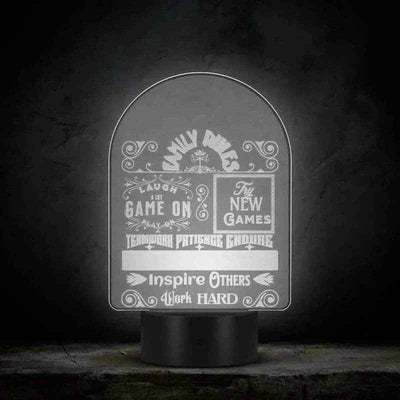 Gamer Family Rules LED Lamp |Shadowseeker | Iron Phoenix GHG