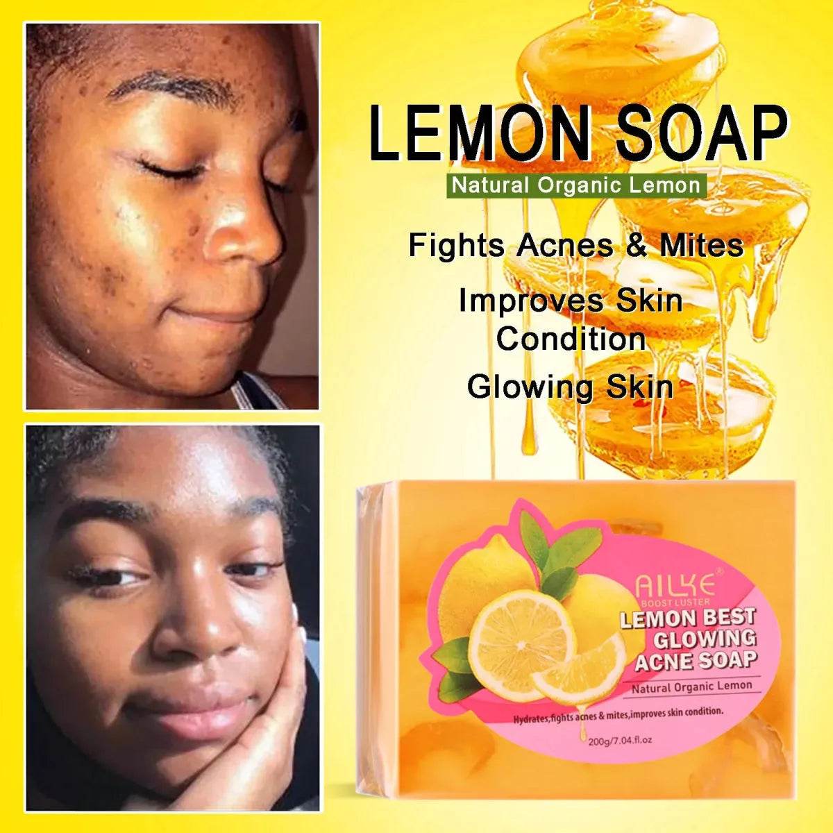 AILKE Lemon Soap for Brighter Clearer Smooth Skin - Iron Phoenix GHG