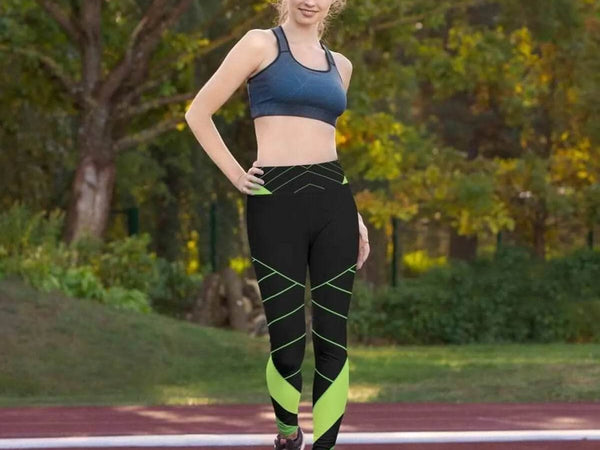 Neon Grid Gamer Style Yoga Leggings | Iron Phoenix - Iron Phoenix GHG