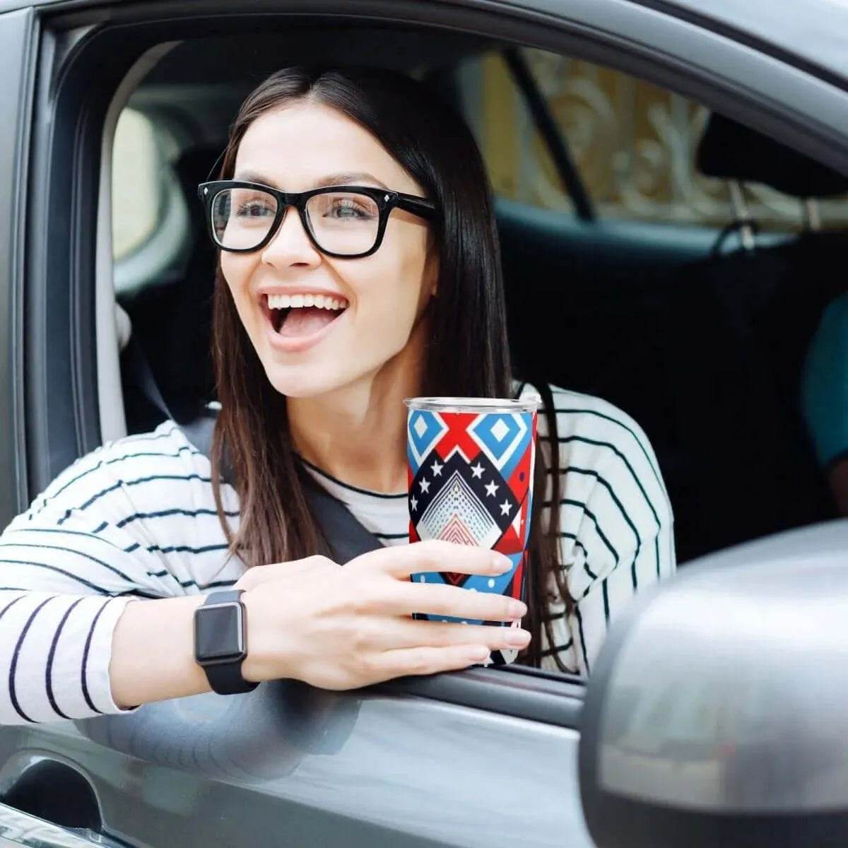 American Flag Car Cup - 600ML Patriotic Mug - Iron Phoenix GHG