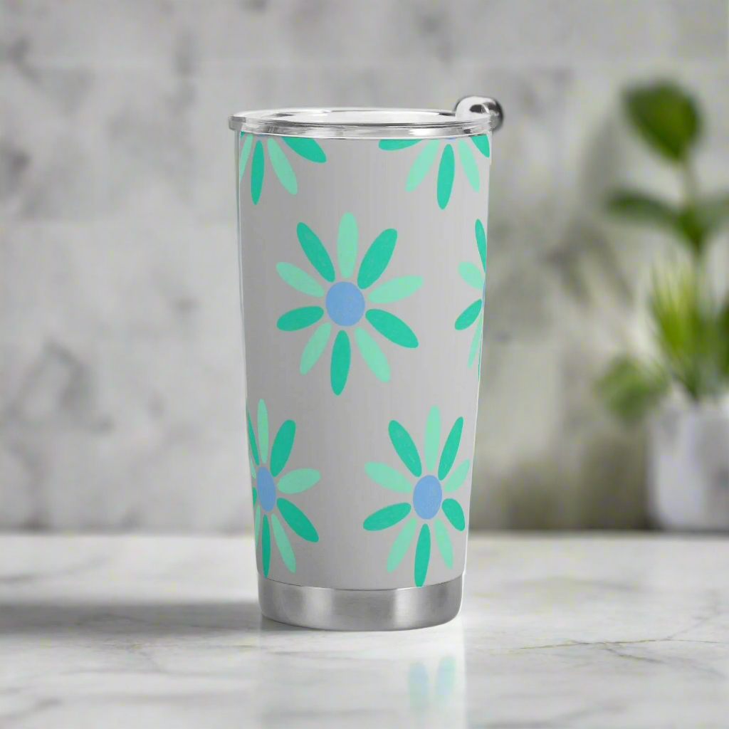 "Daisy" Floral Travel Mug (20oz) | Iron Phoenix GHG - Iron Phoenix GHG