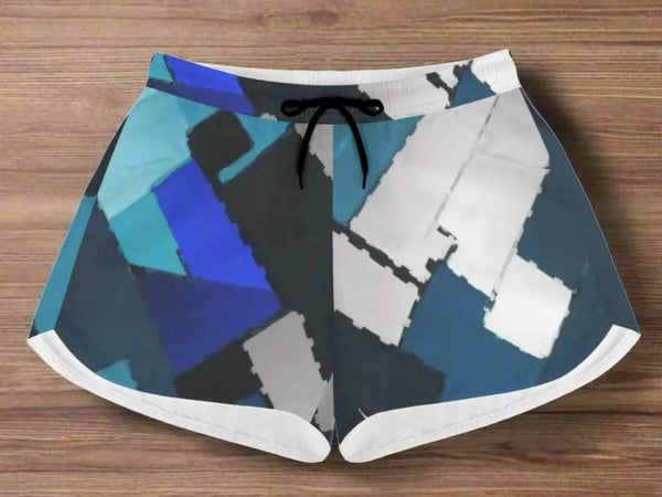 "Blue Matrix" Geometric Athletic Shorts| Iron Phoenix GHG - Iron Phoenix GHG