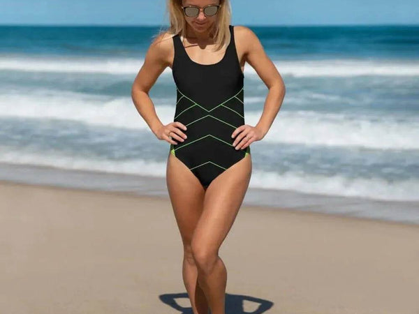 "Neon Grid" One-Piece Swimsuit | Iron Phoenix - Iron Phoenix GHG