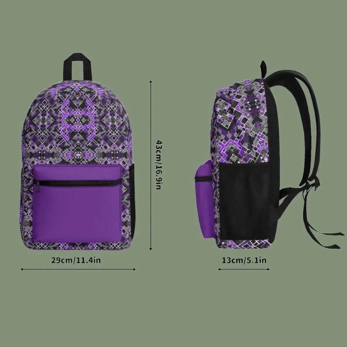 Black & Purple Backpack - Gaming, Sports & Calm Style - Iron Phoenix GHG