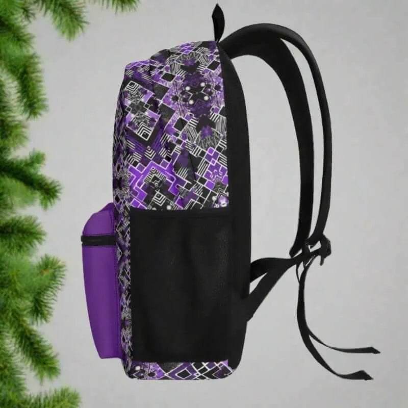 Black & Purple Backpack - Gaming, Sports & Calm Style - Iron Phoenix GHG