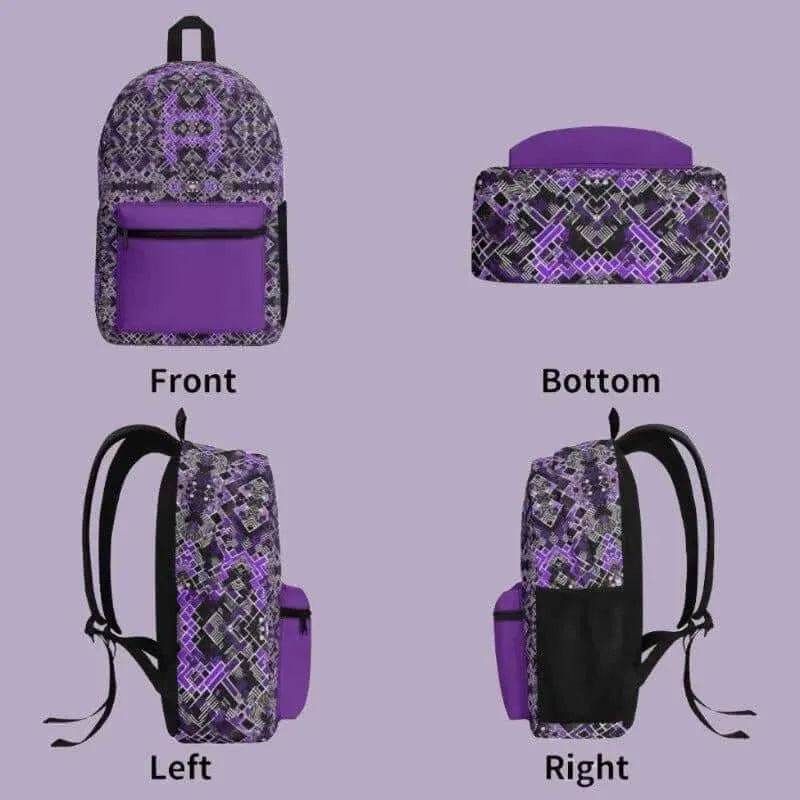 Black & Purple Backpack - Gaming, Sports & Calm Style - Iron Phoenix GHG