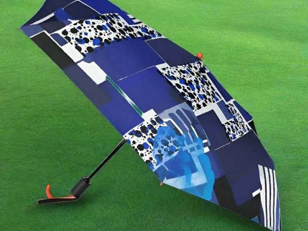 "Blue Matrix" Geometric Print Umbrella | Iron Phoenix GHG - Iron Phoenix GHG
