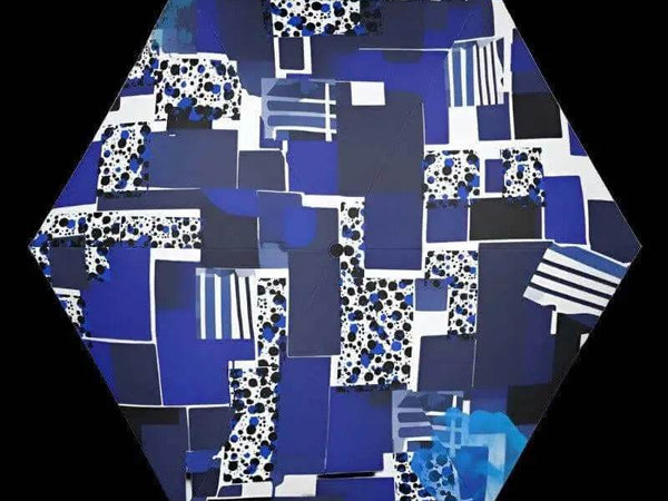 "Blue Matrix" Geometric Print Umbrella | Iron Phoenix GHG - Iron Phoenix GHG