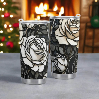 "Vintage Rose" Tumbler by Shadowseeker | Iron Phoenix GHG - Iron Phoenix GHG