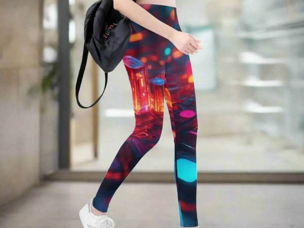 Nebula Print Leggings | Flowy Cosmic Yoga Gaming Tights - Iron Phoenix GHG