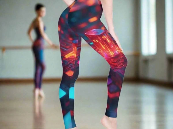 Nebula Print Leggings | Flowy Cosmic Yoga Gaming Tights - Iron Phoenix GHG