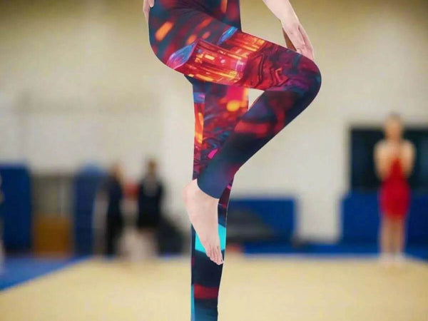 Nebula Print Leggings | Flowy Cosmic Yoga Gaming Tights - Iron Phoenix GHG