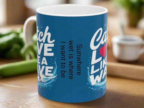 Wave Ceramic Mug | Catch Love | Resilience Coffee Cup - Iron Phoenix GHG