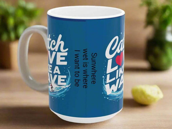 Wave Ceramic Mug | Catch Love | Resilience Coffee Cup - Iron Phoenix GHG