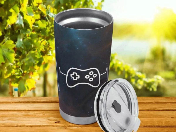"Gamer Heartbeat" Travel Mug (20oz)| Iron Phoenix GHG - Iron Phoenix GHG
