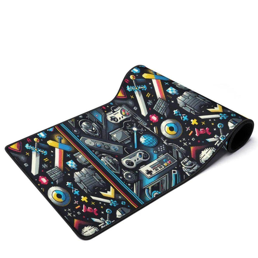 Pixel Gamer Desk Mat | Retro Gaming Armory Mouse Pad - Iron Phoenix GHG