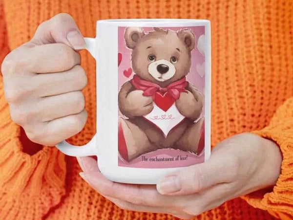 Teddy Bear Love Mug | Cute Valentines Day Coffee Cup - Iron Phoenix GHG