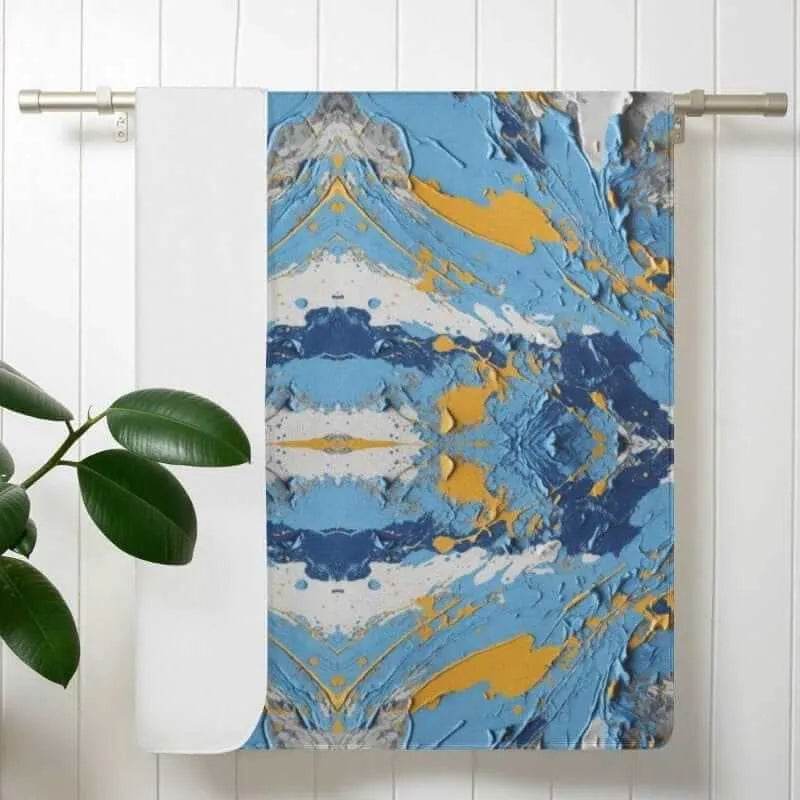 Colorful Bath Towel, Abstract Art, Eco-Friendly Fun - Iron Phoenix GHG