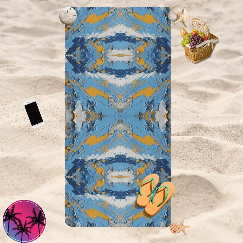 Colorful Bath Towel, Abstract Art, Eco-Friendly Fun - Iron Phoenix GHG