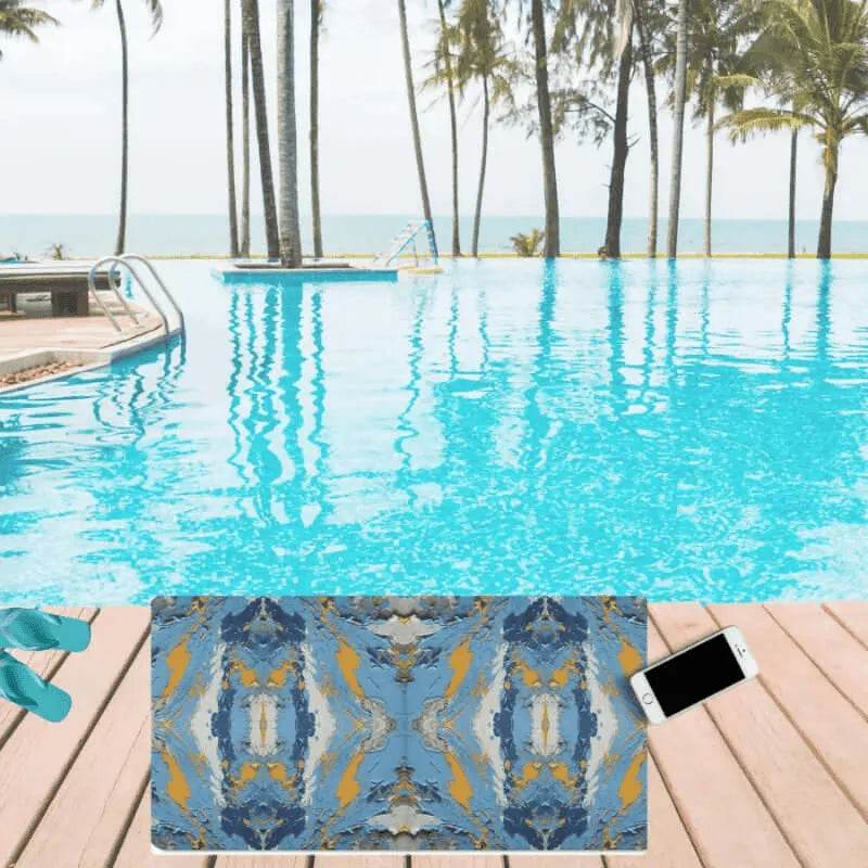 Colorful Bath Towel, Abstract Art, Eco-Friendly Fun - Iron Phoenix GHG