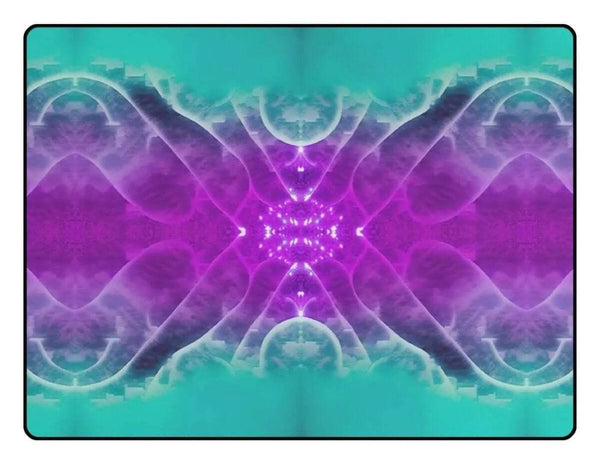 Galactic Radiance | Abstract Teal and Purple Rug - Iron Phoenix GHG