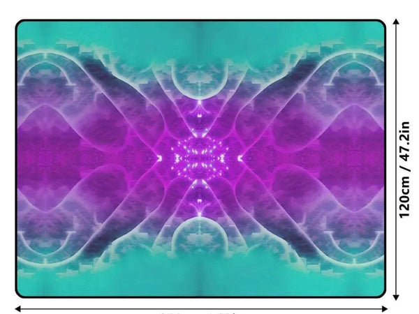 Galactic Radiance | Abstract Teal and Purple Rug - Iron Phoenix GHG