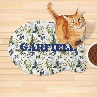 Custom Floral Pet Mat | Personalized Dog and Cat Rug