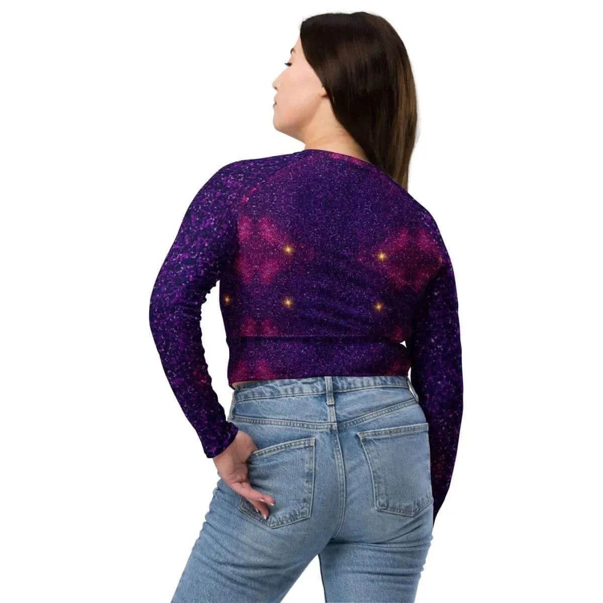 Eco-Friendly Purple Recycled Crop Top for Sustainable Fashion - Iron Phoenix GHG