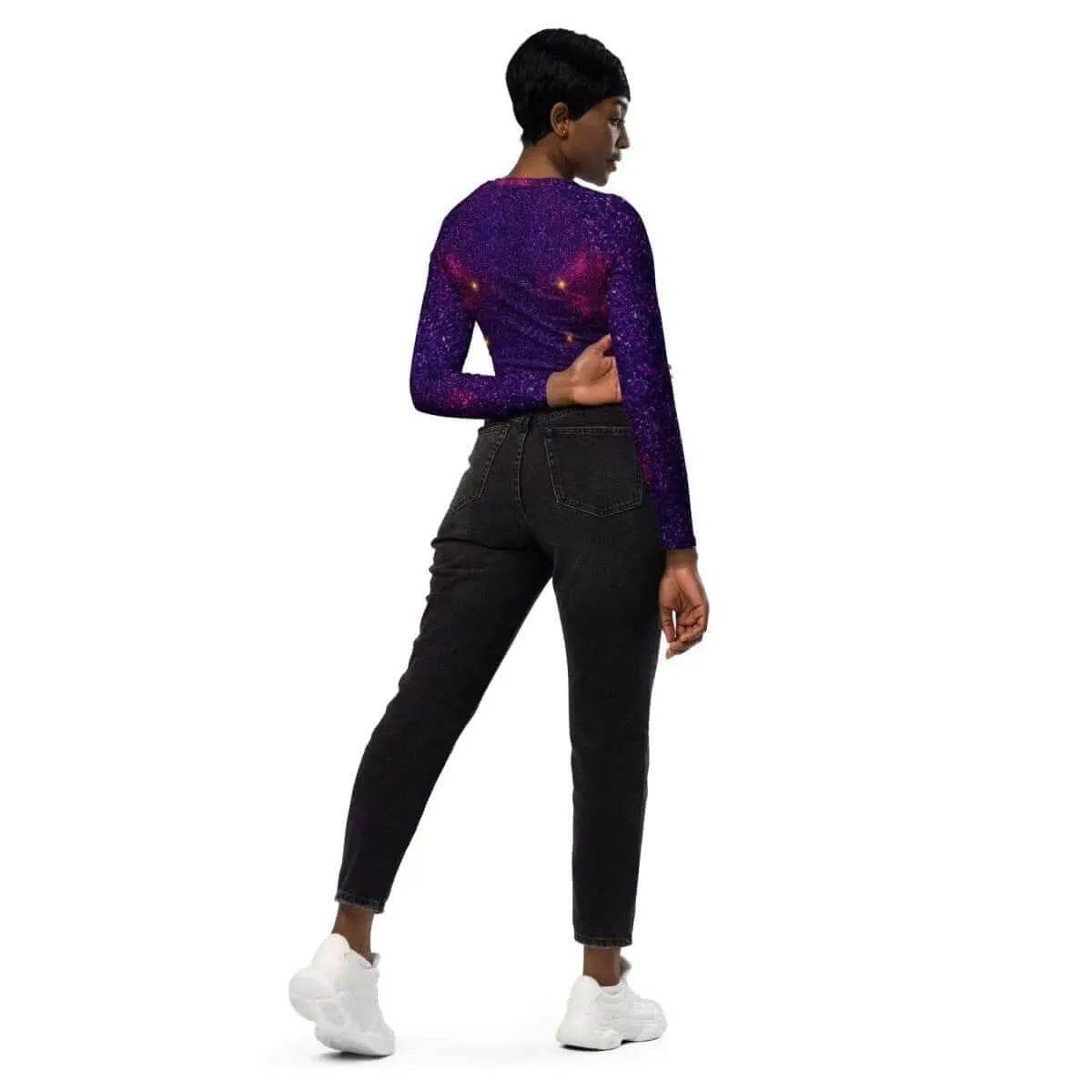 Eco-Friendly Purple Recycled Crop Top for Sustainable Fashion - Iron Phoenix GHG