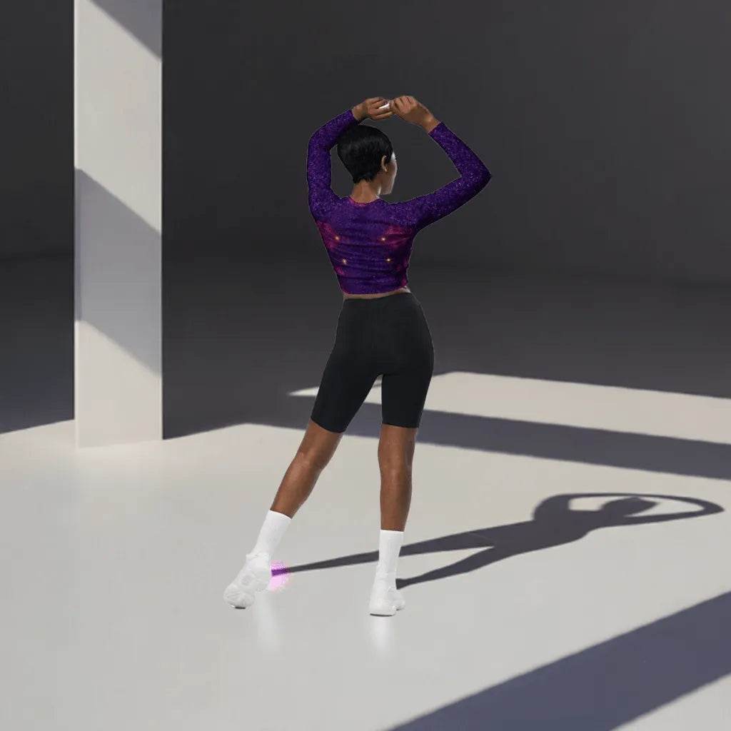 Eco-Friendly Purple Recycled Crop Top for Sustainable Fashion - Iron Phoenix GHG