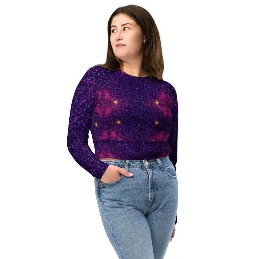 Eco-Friendly Purple Recycled Crop Top for Sustainable Fashion - Iron Phoenix GHG